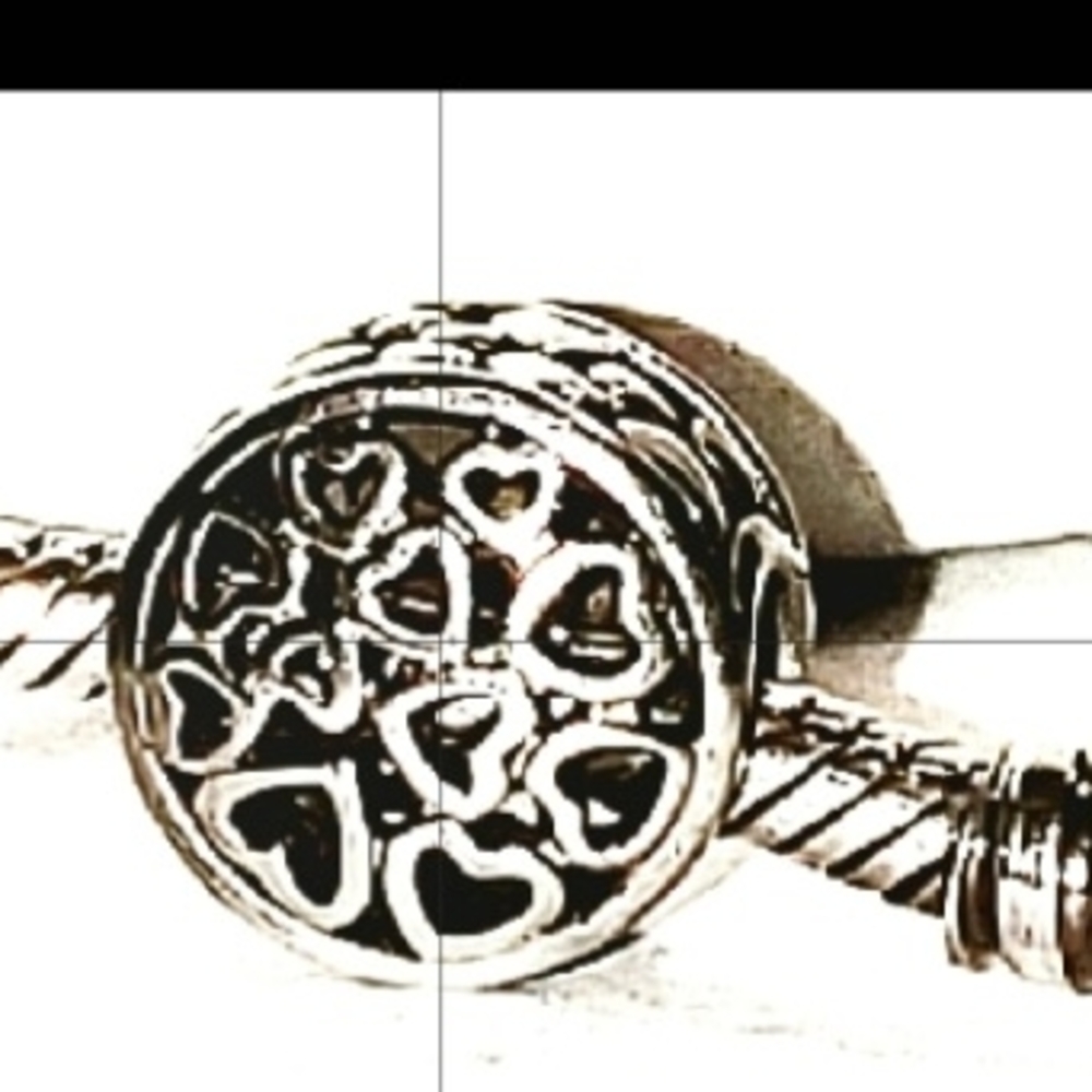 Pandora Silver Heart Charm Bracelet